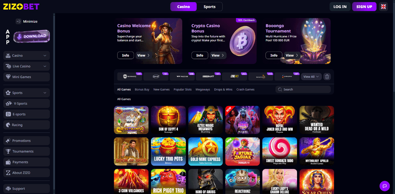 Zizobet desktop screenshot 2